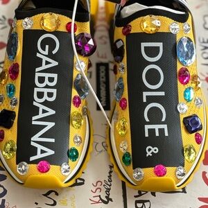 Crystal Logo Slip-On Sneaker Shoes SORRENTO Yellow  13080